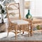 Baxton Studio Rose Modern Bohemian White Fabric Upholstered and Natural Brown Rattan Dining Chair 203-12589 - alternate 1